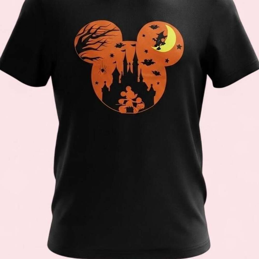 Disney Parks Halloween Mickey Icon Castle Graphic T-Shirt